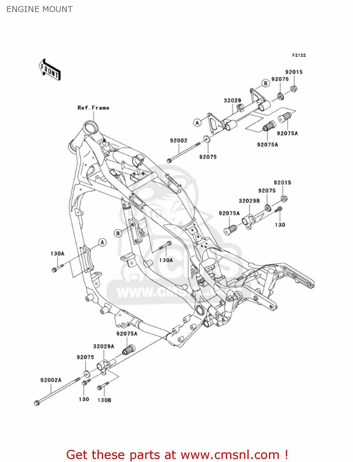 ENGINE MOUNT VN1500L4 VULCAN 1500 NOMAD FI 2003 USA CALIFORNIA CANADA