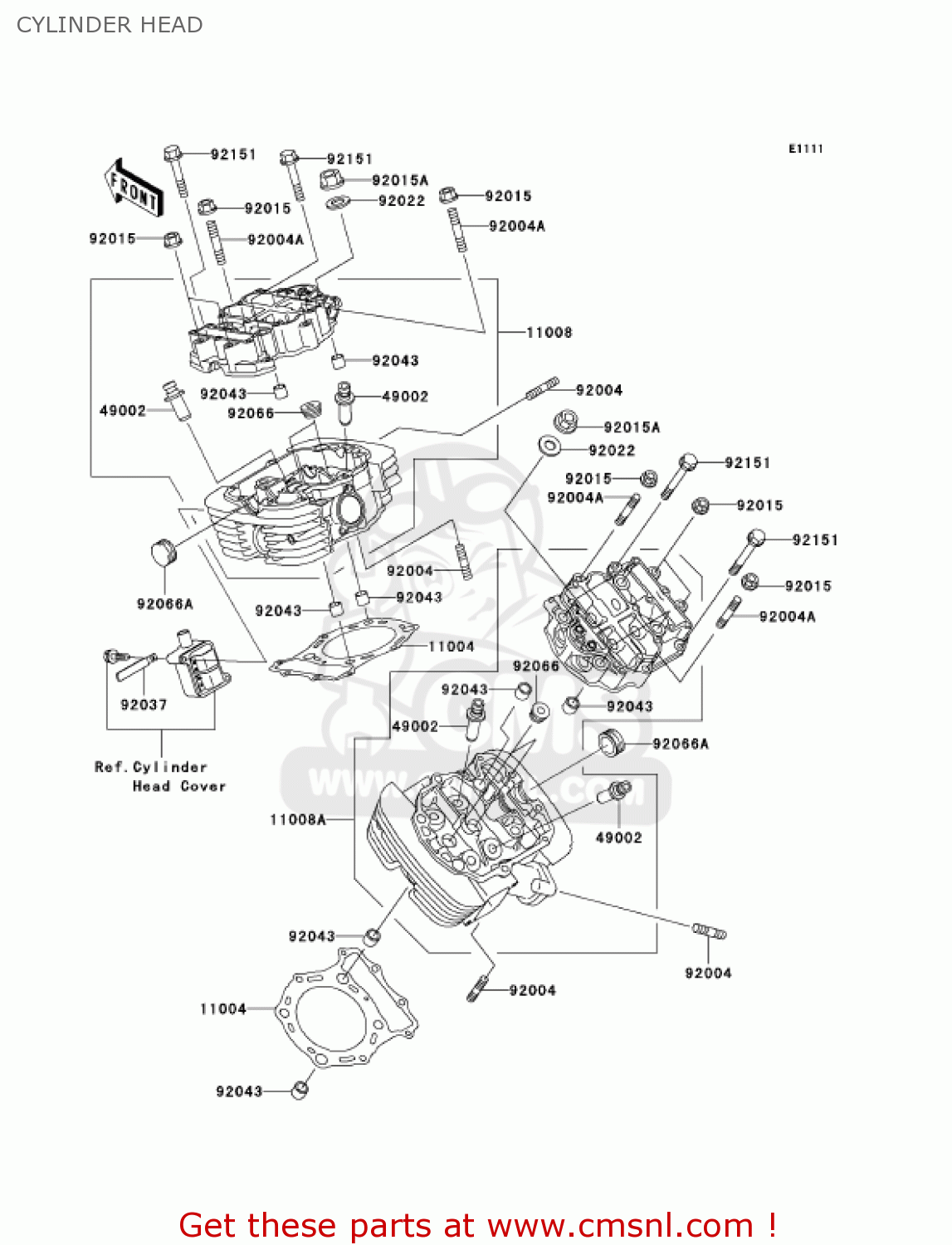 CYLINDER HEAD VN1500L4 VULCAN 1500 NOMAD FI 2003 USA CALIFORNIA CANADA