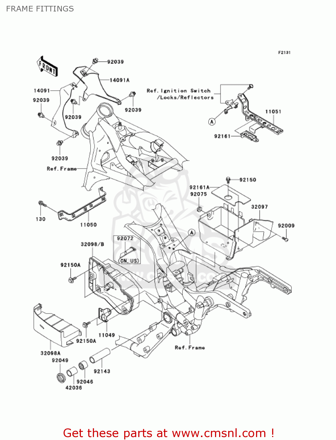 FRAME FITTINGS VN1500L4 VULCAN 1500 NOMAD FI 2003 USA CALIFORNIA CANADA