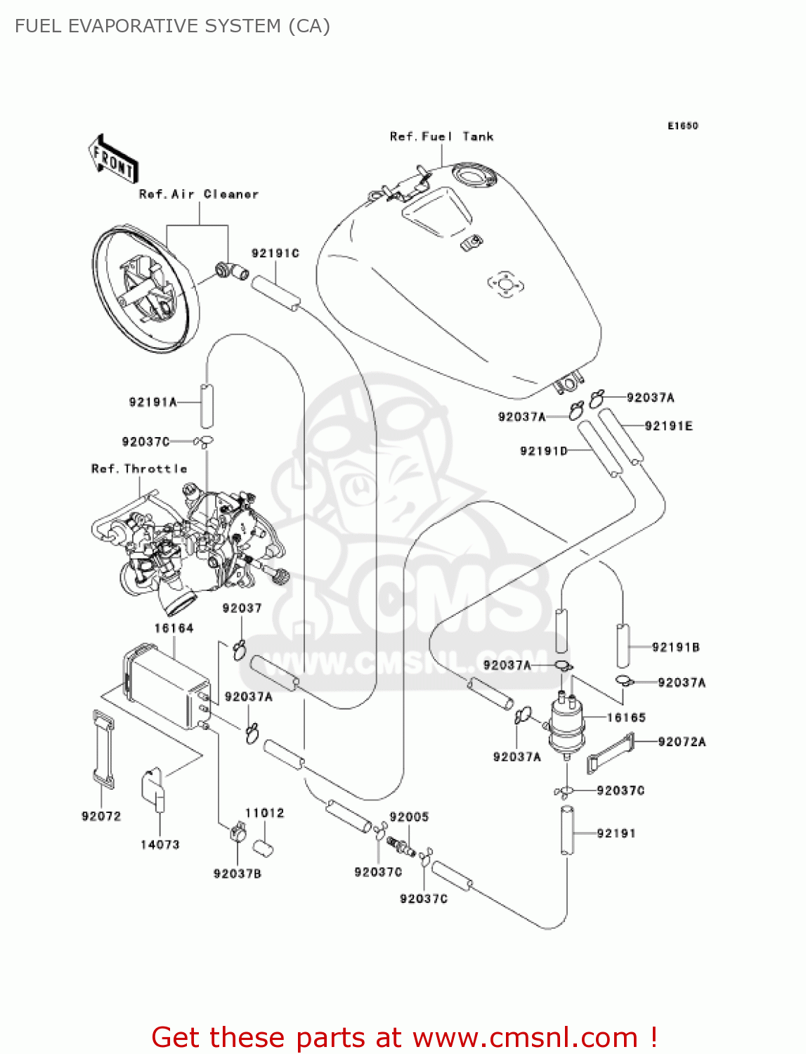 FUEL EVAPORATIVE SYSTEM (CA) VN1500L4 VULCAN 1500 NOMAD FI 2003 USA CALIFORNIA CANADA