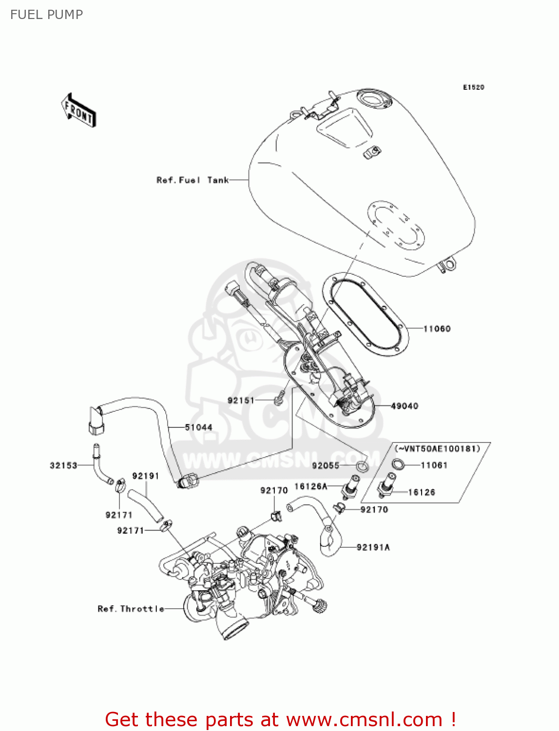 FUEL PUMP VN1500L4 VULCAN 1500 NOMAD FI 2003 USA CALIFORNIA CANADA