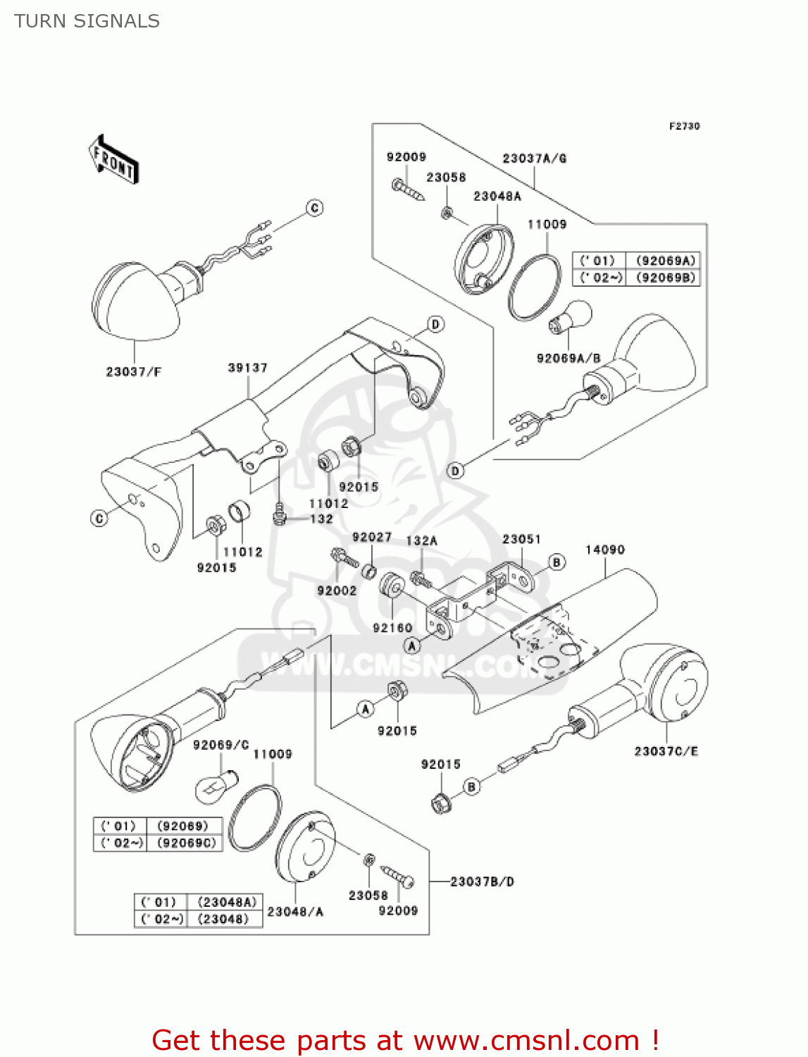 TURN SIGNALS VN1500L4 VULCAN 1500 NOMAD FI 2003 USA CALIFORNIA CANADA