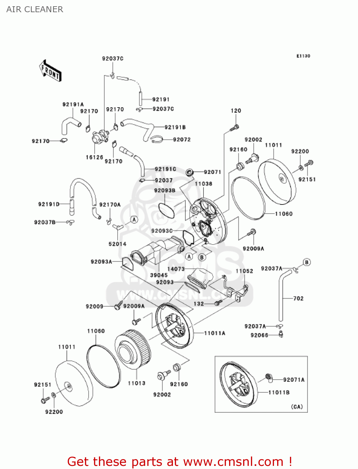 AIR CLEANER VN1500L4 VULCAN 1500 NOMAD FI 2003 USA CALIFORNIA CANADA