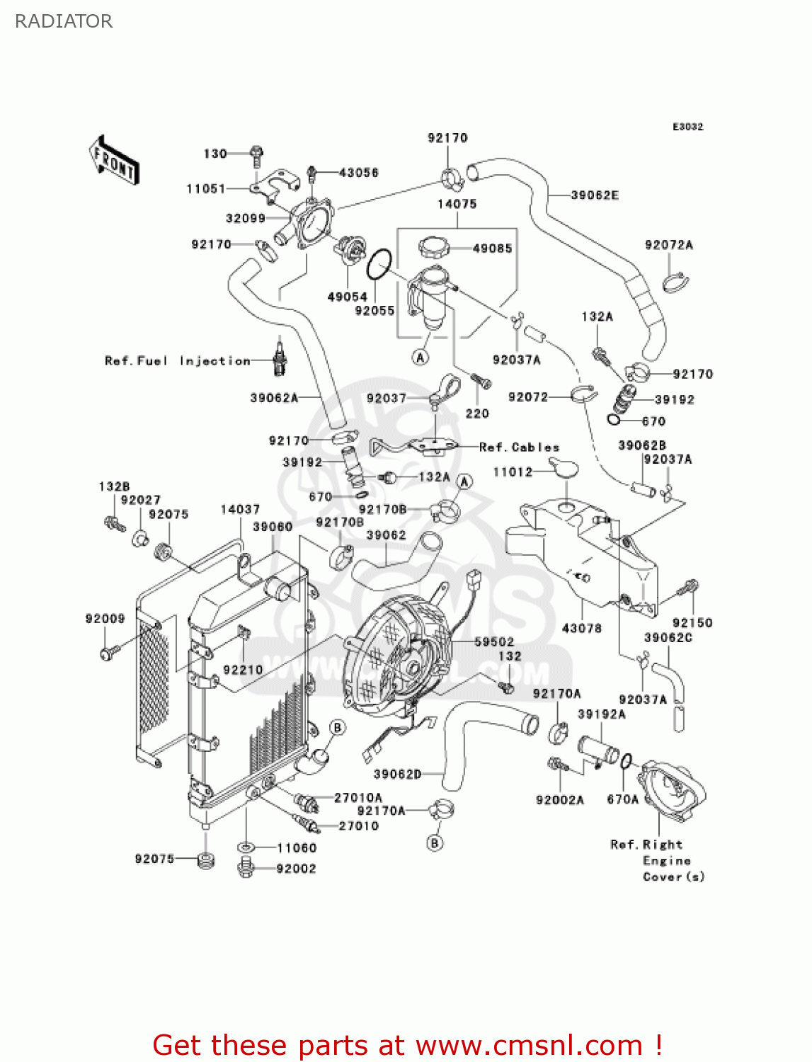 RADIATOR VN1500L4 VULCAN 1500 NOMAD FI 2003 USA CALIFORNIA CANADA