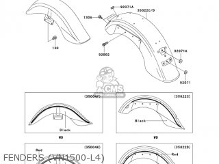 FENDERS (VN1500-L4) - VN1500L4 VULCAN 1500 NOMAD FI 2003 USA CALIFORNIA CANADA
