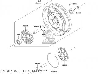 REAR WHEEL/CHAIN - VN1500L4 VULCAN 1500 NOMAD FI 2003 USA CALIFORNIA CANADA