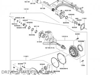 DRIVE SHAFT/FINAL GEAR - VN1500L4 VULCAN 1500 NOMAD FI 2003 USA CALIFORNIA CANADA