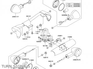 TURN SIGNALS - VN1500L4 VULCAN 1500 NOMAD FI 2003 USA CALIFORNIA CANADA