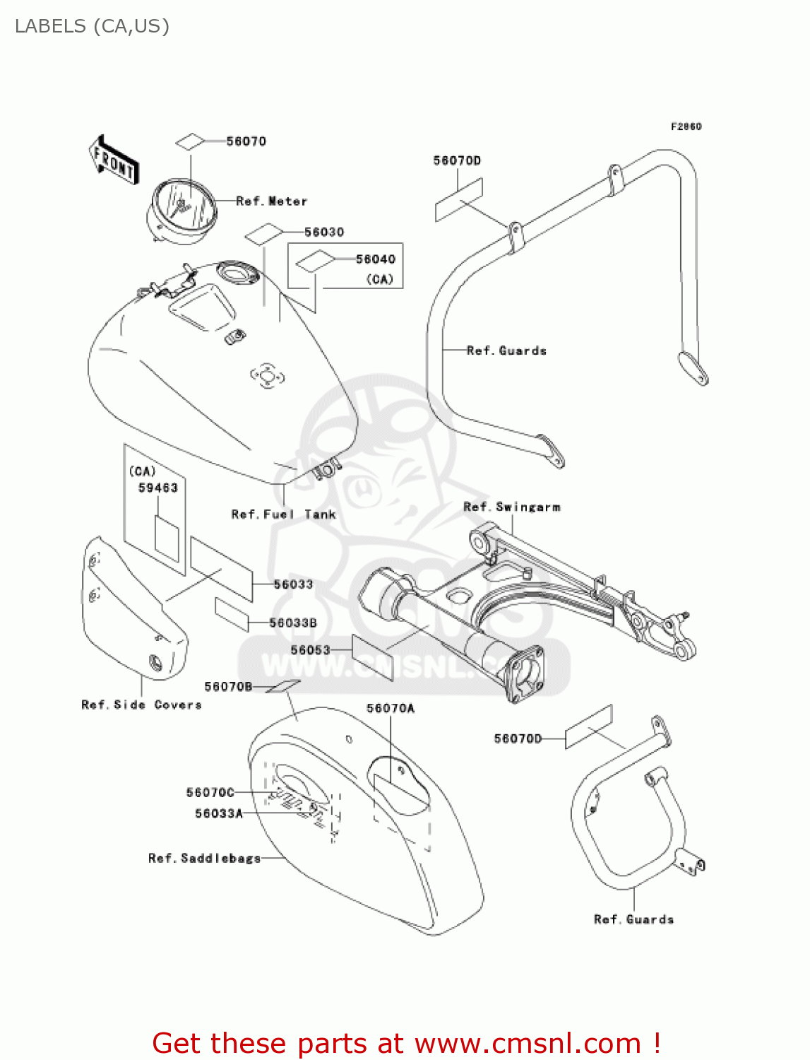 LABELS (CA,US) VN1500L5 VULCAN 1500 NOMAD FI 2004 USA CALIFORNIA CANADA