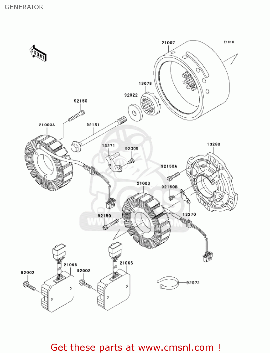 GENERATOR VN1500L5 VULCAN 1500 NOMAD FI 2004 USA CALIFORNIA CANADA
