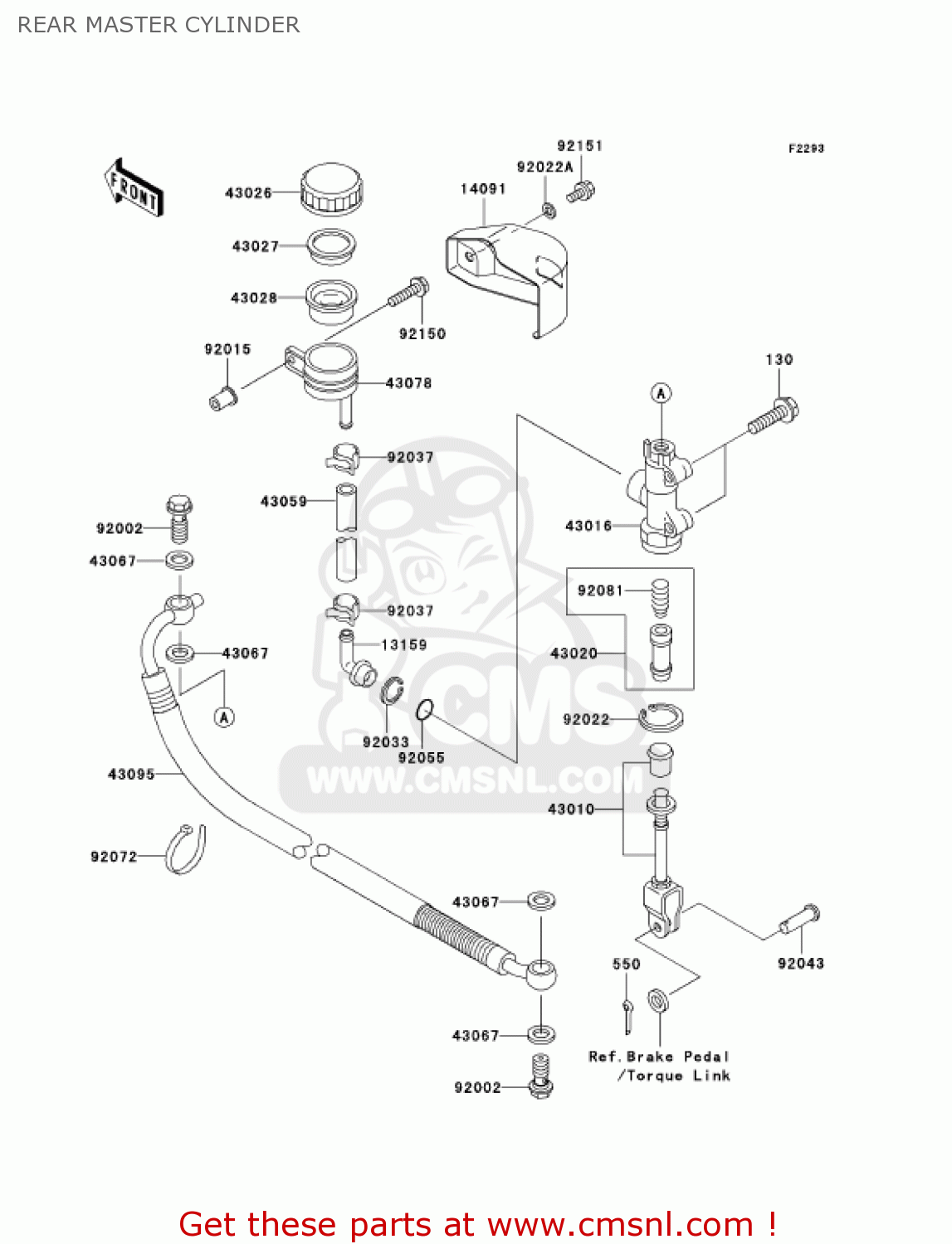 REAR MASTER CYLINDER VN1500L5 VULCAN 1500 NOMAD FI 2004 USA CALIFORNIA CANADA