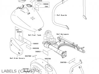 LABELS (CA,US) - VN1500L5 VULCAN 1500 NOMAD FI 2004 USA CALIFORNIA CANADA
