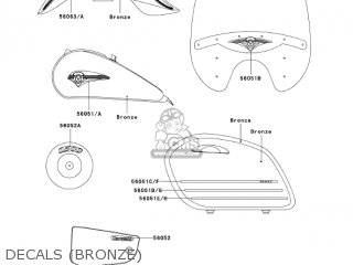 DECALS (BRONZE) - VN1500L5 VULCAN 1500 NOMAD FI 2004 USA CALIFORNIA CANADA