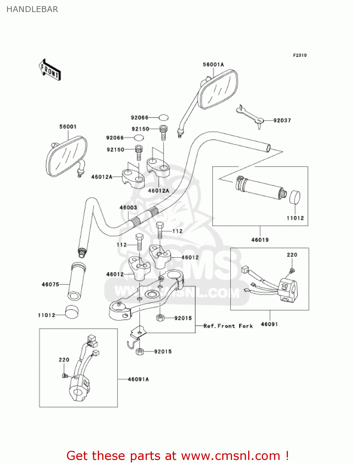 HANDLEBAR VN1500N1 VULCAN 1500 CLASSIC FI 2000 USA CALIFORNIA CANADA