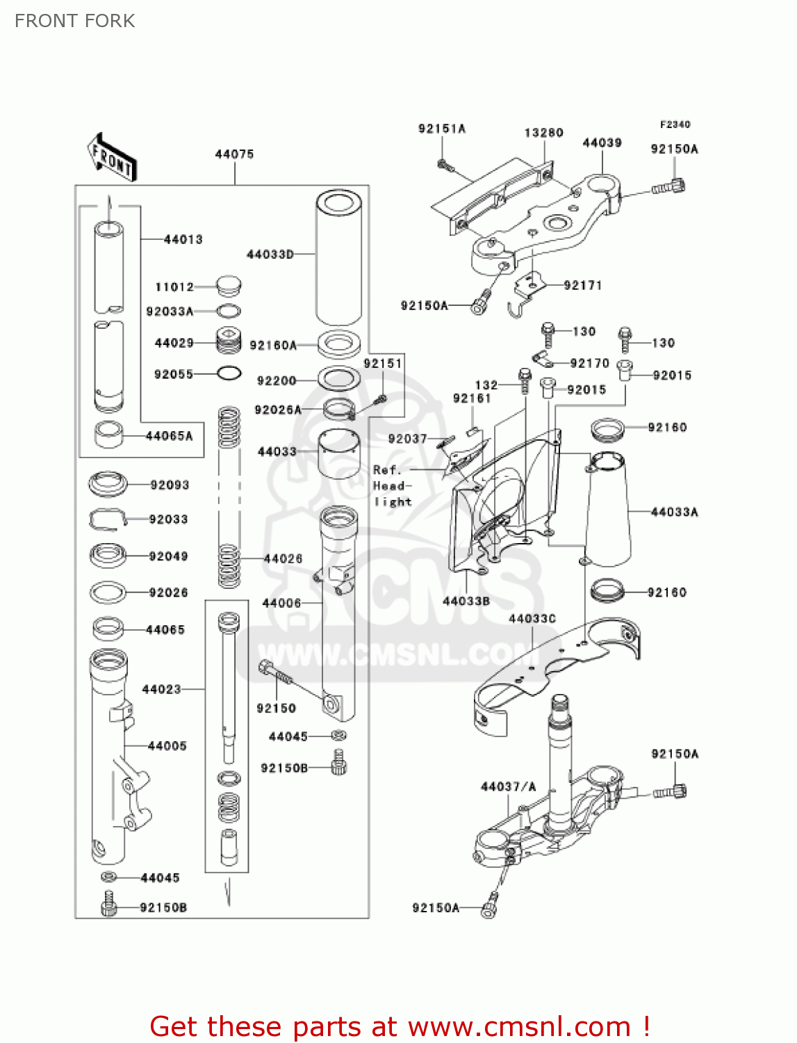 FRONT FORK VN1500N1 VULCAN 1500 CLASSIC FI 2000 USA CALIFORNIA CANADA