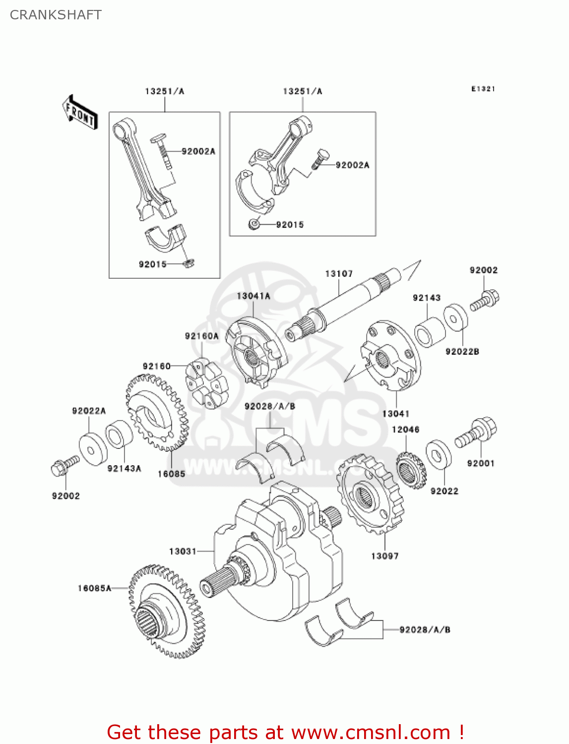 CRANKSHAFT VN1500N1 VULCAN 1500 CLASSIC FI 2000 USA CALIFORNIA CANADA