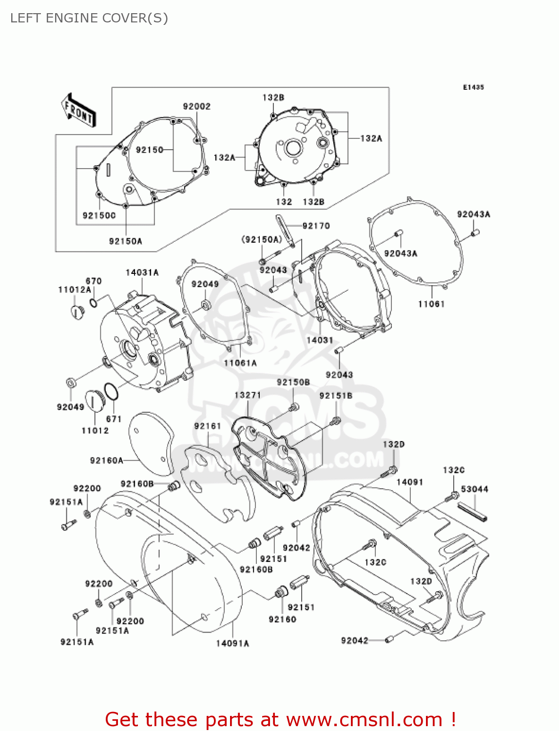 LEFT ENGINE COVER(S) VN1500N1 VULCAN 1500 CLASSIC FI 2000 USA CALIFORNIA CANADA