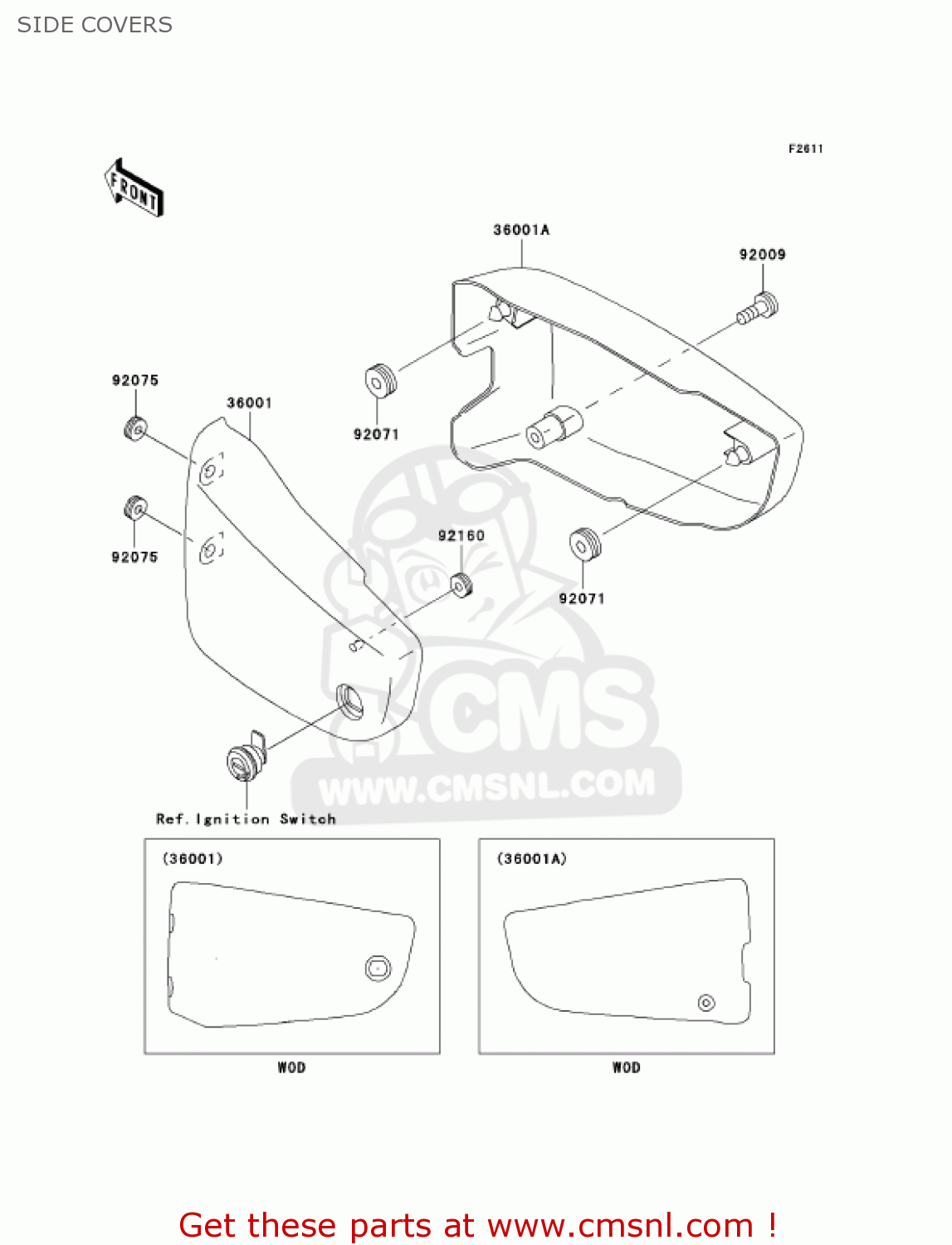 SIDE COVERS VN1500N1 VULCAN 1500 CLASSIC FI 2000 USA CALIFORNIA CANADA