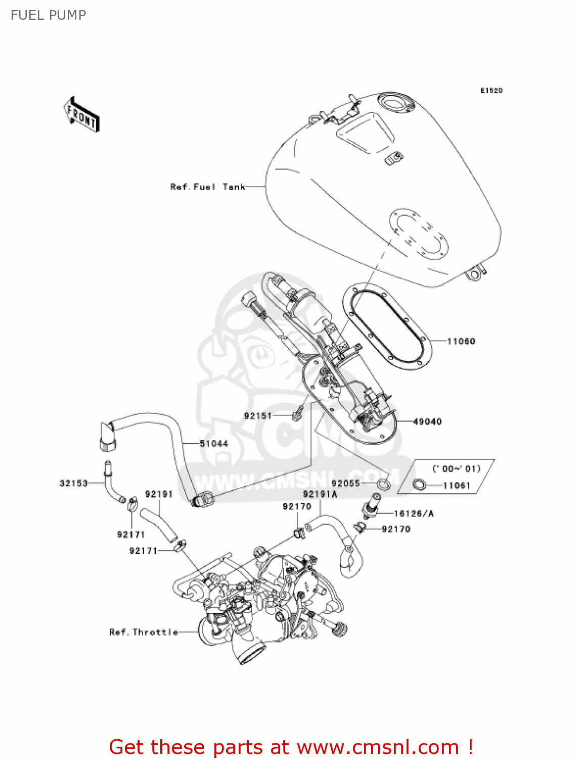 FUEL PUMP VN1500N1 VULCAN 1500 CLASSIC FI 2000 USA CALIFORNIA CANADA