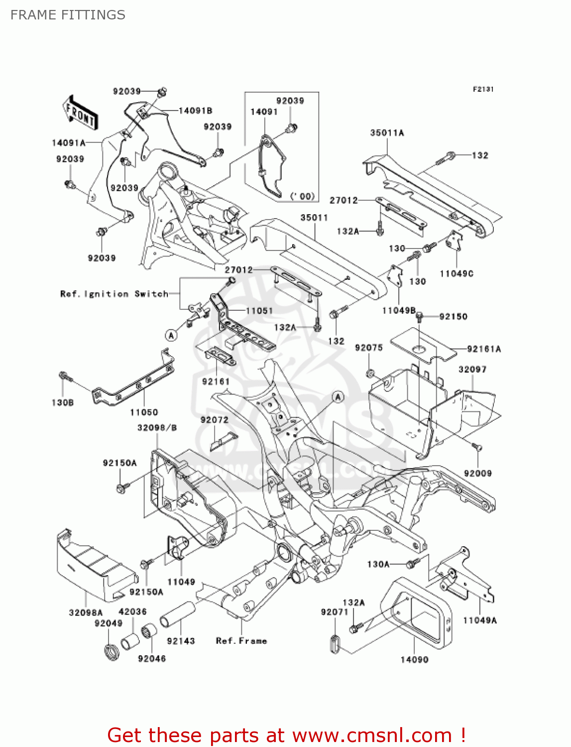 FRAME FITTINGS VN1500N1 VULCAN 1500 CLASSIC FI 2000 USA CALIFORNIA CANADA