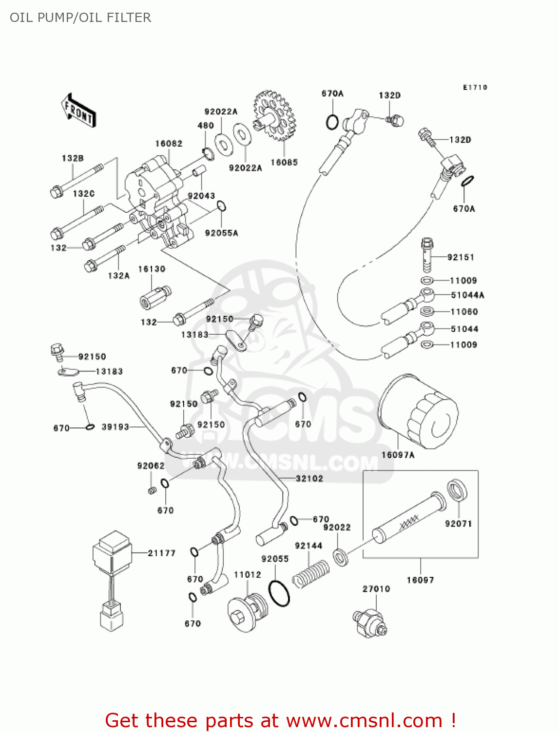 OIL PUMP/OIL FILTER VN1500N1 VULCAN 1500 CLASSIC FI 2000 USA CALIFORNIA CANADA