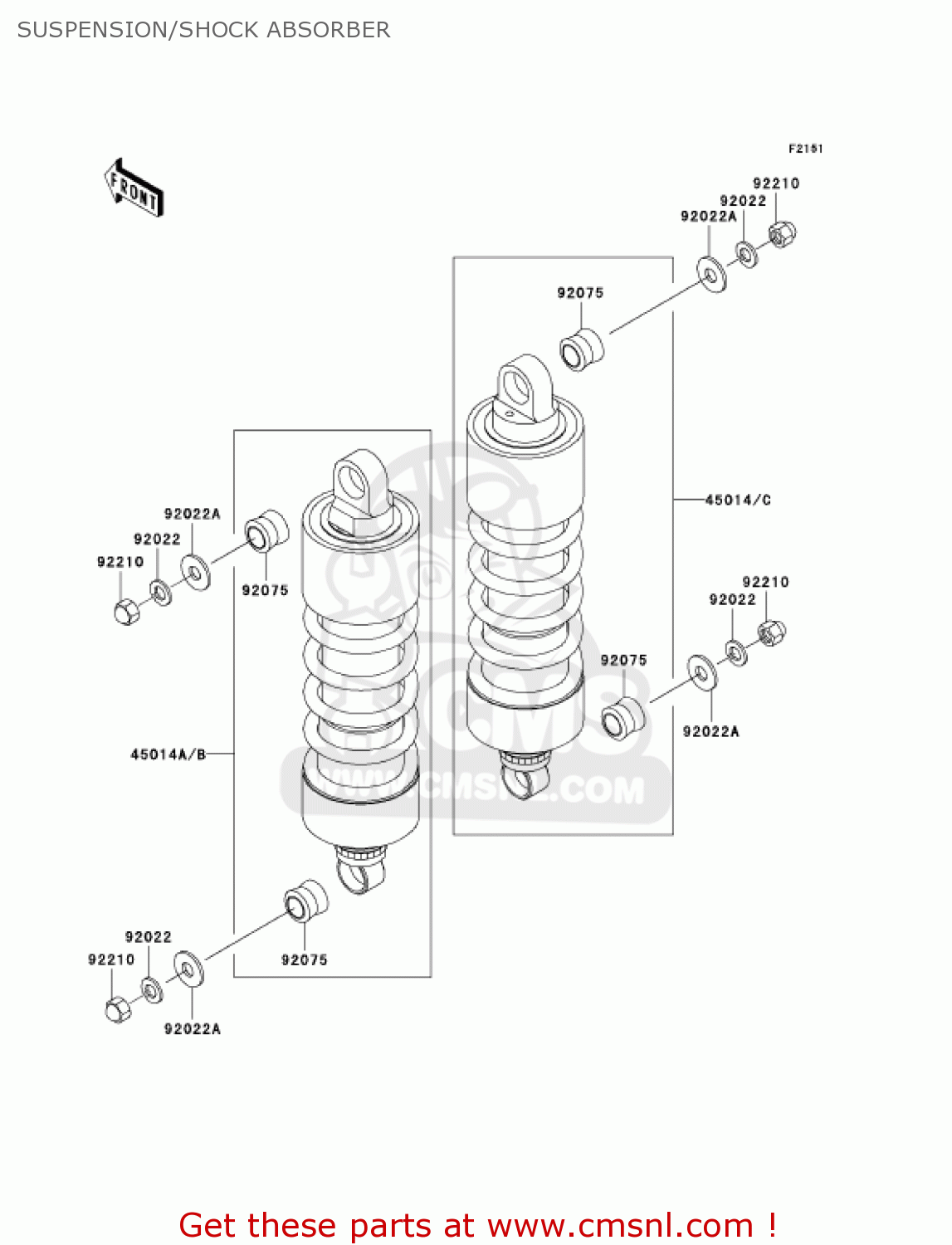 SUSPENSION/SHOCK ABSORBER VN1500N1 VULCAN 1500 CLASSIC FI 2000 USA CALIFORNIA CANADA