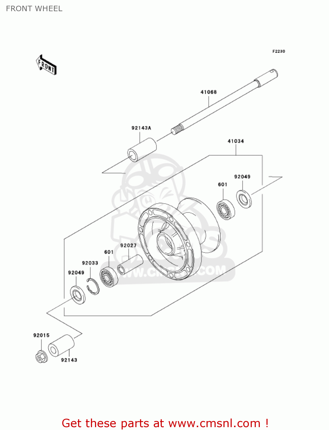 FRONT WHEEL VN1500N1 VULCAN 1500 CLASSIC FI 2000 USA CALIFORNIA CANADA