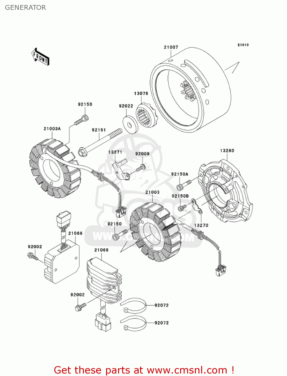 GENERATOR VN1500N1 VULCAN 1500 CLASSIC FI 2000 USA CALIFORNIA CANADA