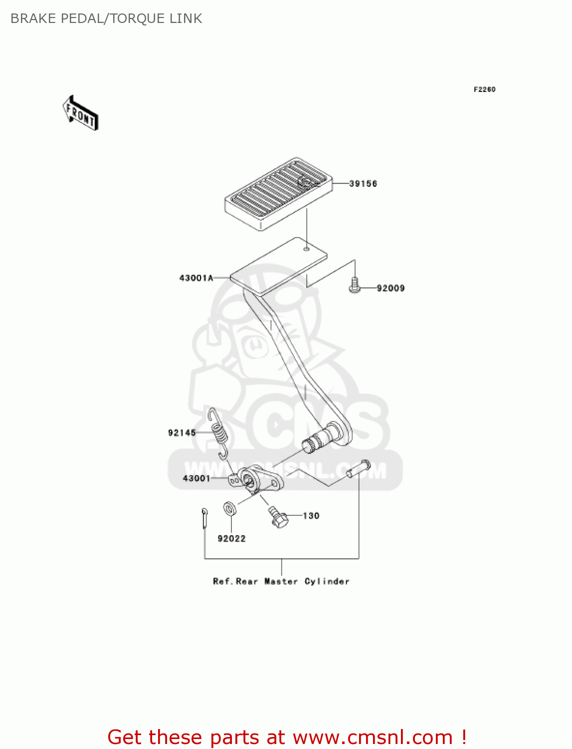 BRAKE PEDAL/TORQUE LINK VN1500N1 VULCAN 1500 CLASSIC FI 2000 USA CALIFORNIA CANADA