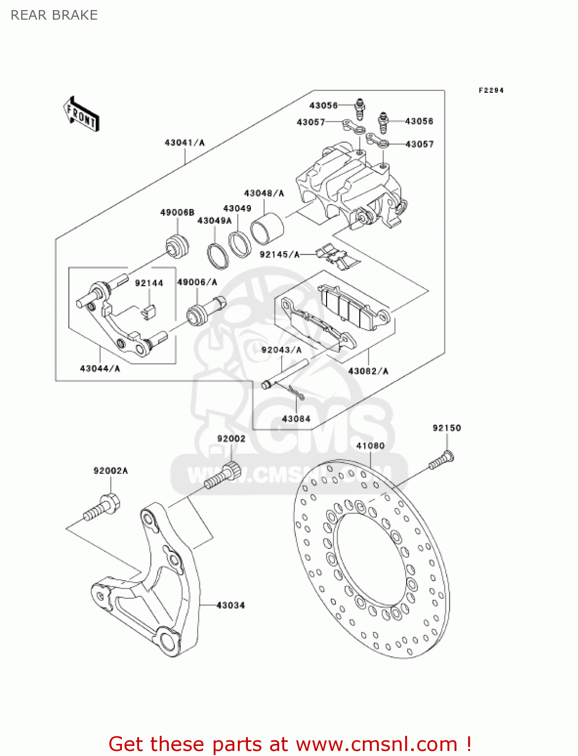 REAR BRAKE VN1500N1 VULCAN 1500 CLASSIC FI 2000 USA CALIFORNIA CANADA