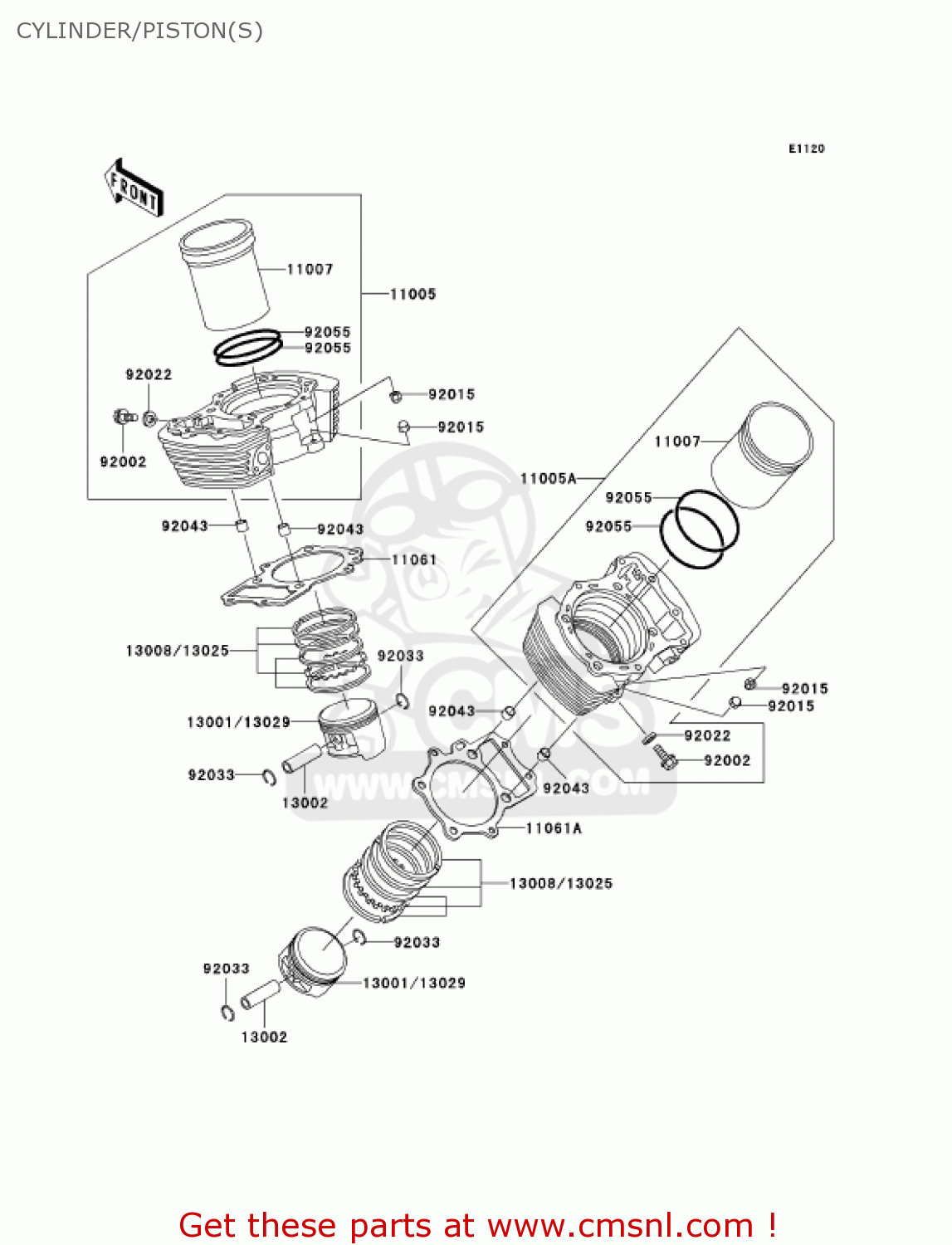CYLINDER/PISTON(S) VN1500N2 VULCAN 1500 CLASSIC FI 2001 USA CALIFORNIA CANADA