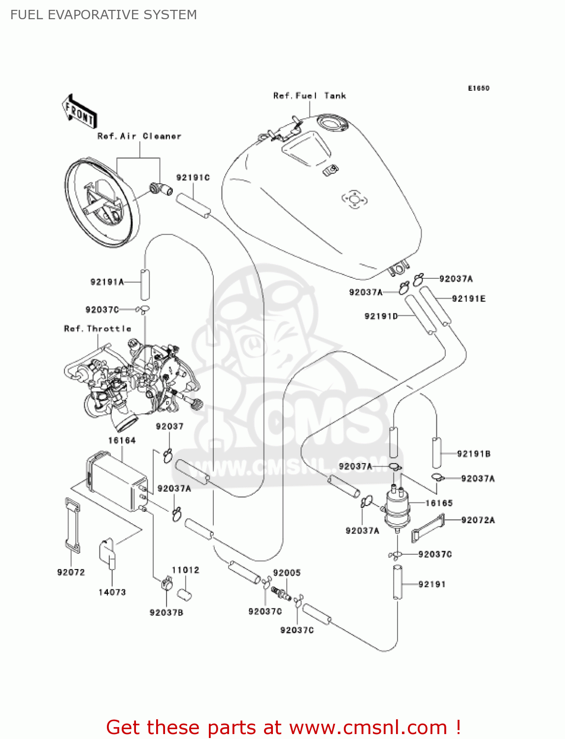 FUEL EVAPORATIVE SYSTEM VN1500N2 VULCAN 1500 CLASSIC FI 2001 USA CALIFORNIA CANADA