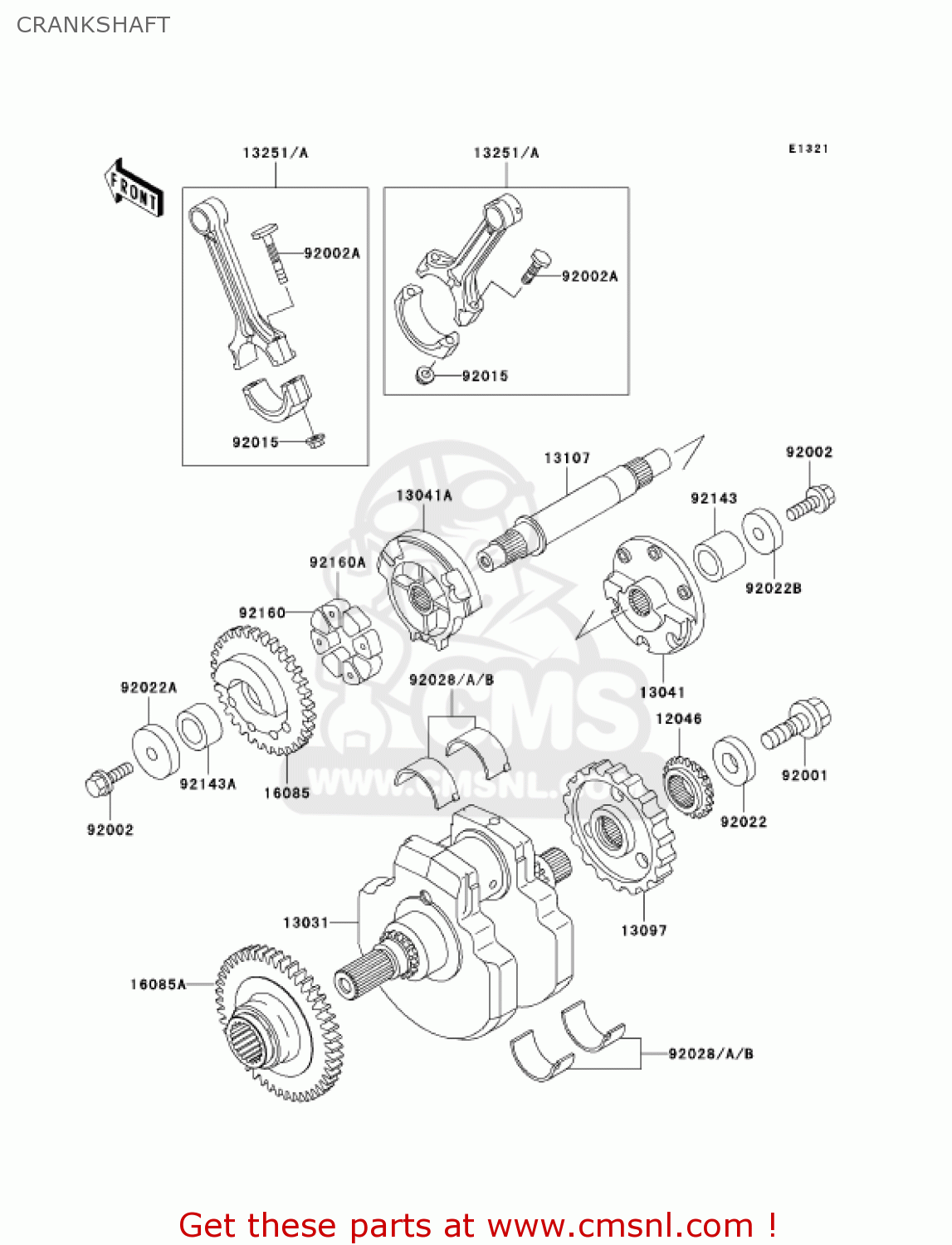 CRANKSHAFT VN1500N2 VULCAN 1500 CLASSIC FI 2001 USA CALIFORNIA CANADA
