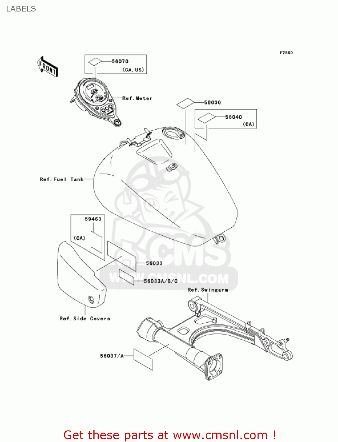 LABELS VN1500N2 VULCAN 1500 CLASSIC FI 2001 USA CALIFORNIA CANADA