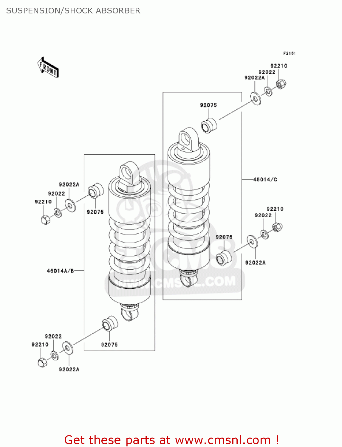 SUSPENSION/SHOCK ABSORBER VN1500N2 VULCAN 1500 CLASSIC FI 2001 USA CALIFORNIA CANADA