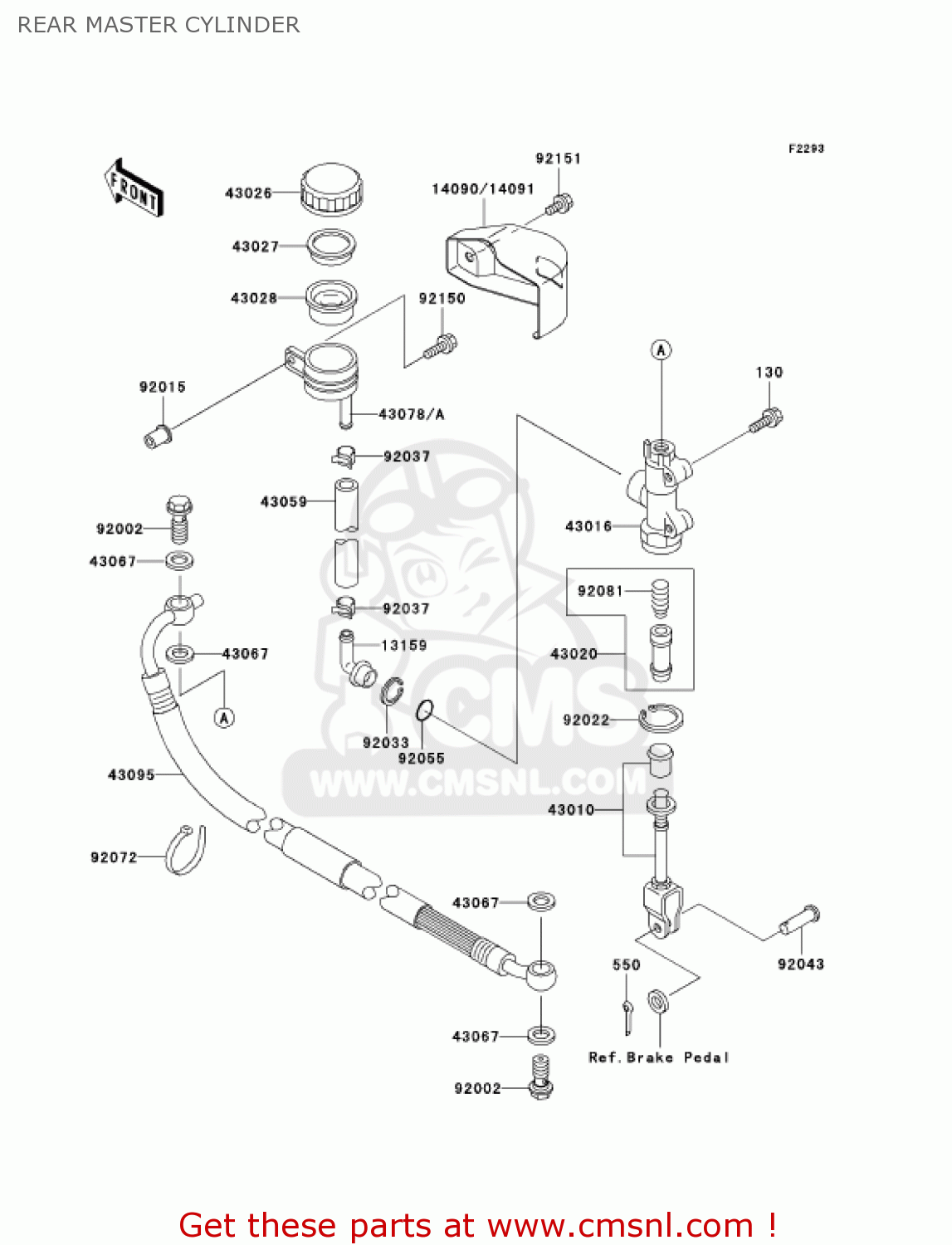 REAR MASTER CYLINDER VN1500N2 VULCAN 1500 CLASSIC FI 2001 USA CALIFORNIA CANADA