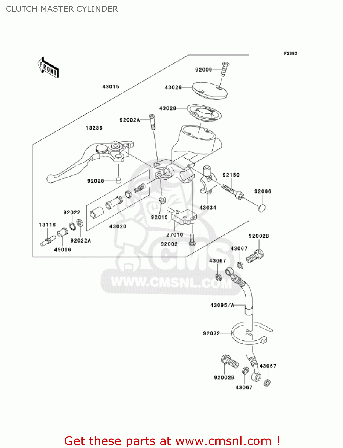 CLUTCH MASTER CYLINDER VN1500N2 VULCAN 1500 CLASSIC FI 2001 USA CALIFORNIA CANADA