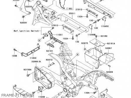 FRAME FITTINGS - VN1500N2 VULCAN 1500 CLASSIC FI 2001 USA CALIFORNIA CANADA
