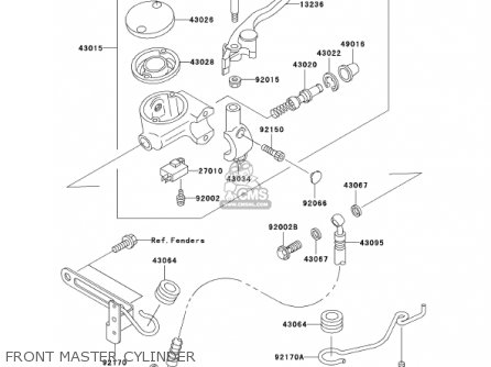 FRONT MASTER CYLINDER - VN1500N2 VULCAN 1500 CLASSIC FI 2001 USA CALIFORNIA CANADA