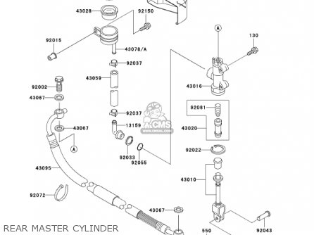 REAR MASTER CYLINDER - VN1500N2 VULCAN 1500 CLASSIC FI 2001 USA CALIFORNIA CANADA