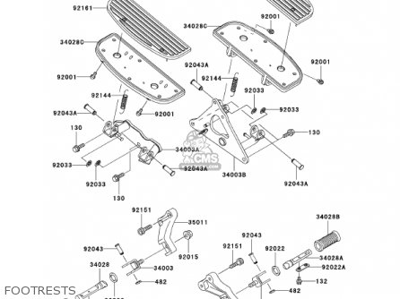 FOOTRESTS - VN1500N2 VULCAN 1500 CLASSIC FI 2001 USA CALIFORNIA CANADA