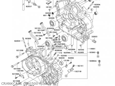 CRANKCASE (VN1500-N1/N2) - VN1500N2 VULCAN 1500 CLASSIC FI 2001 USA CALIFORNIA CANADA