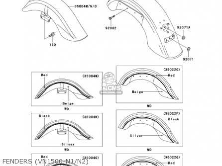 FENDERS (VN1500-N1/N2) - VN1500N2 VULCAN 1500 CLASSIC FI 2001 USA CALIFORNIA CANADA