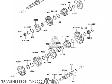 TRANSMISSION (VN1500-N1/N2) - VN1500N2 VULCAN 1500 CLASSIC FI 2001 USA CALIFORNIA CANADA