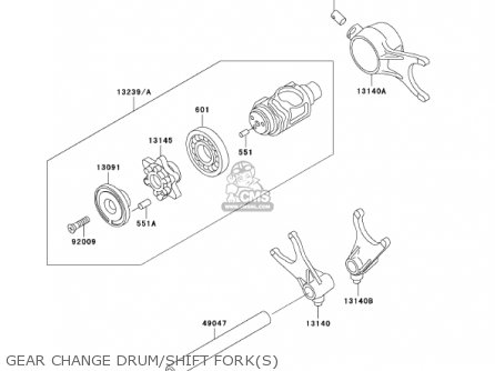GEAR CHANGE DRUM/SHIFT FORK(S) - VN1500N2 VULCAN 1500 CLASSIC FI 2001 USA CALIFORNIA CANADA
