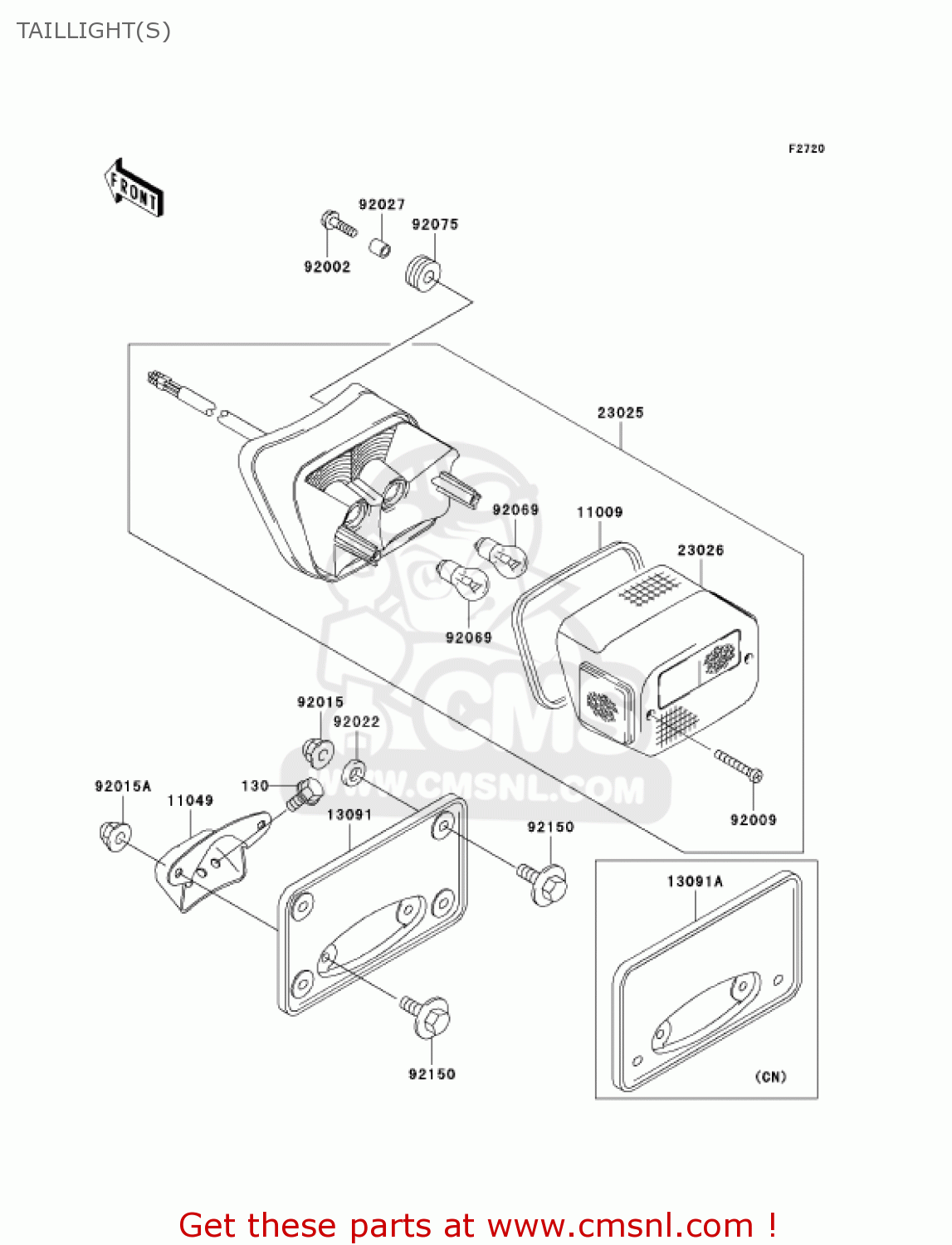 TAILLIGHT(S) VN1500N3 VULCAN 1500 CLASSIC FI 2002 USA CALIFORNIA CANADA