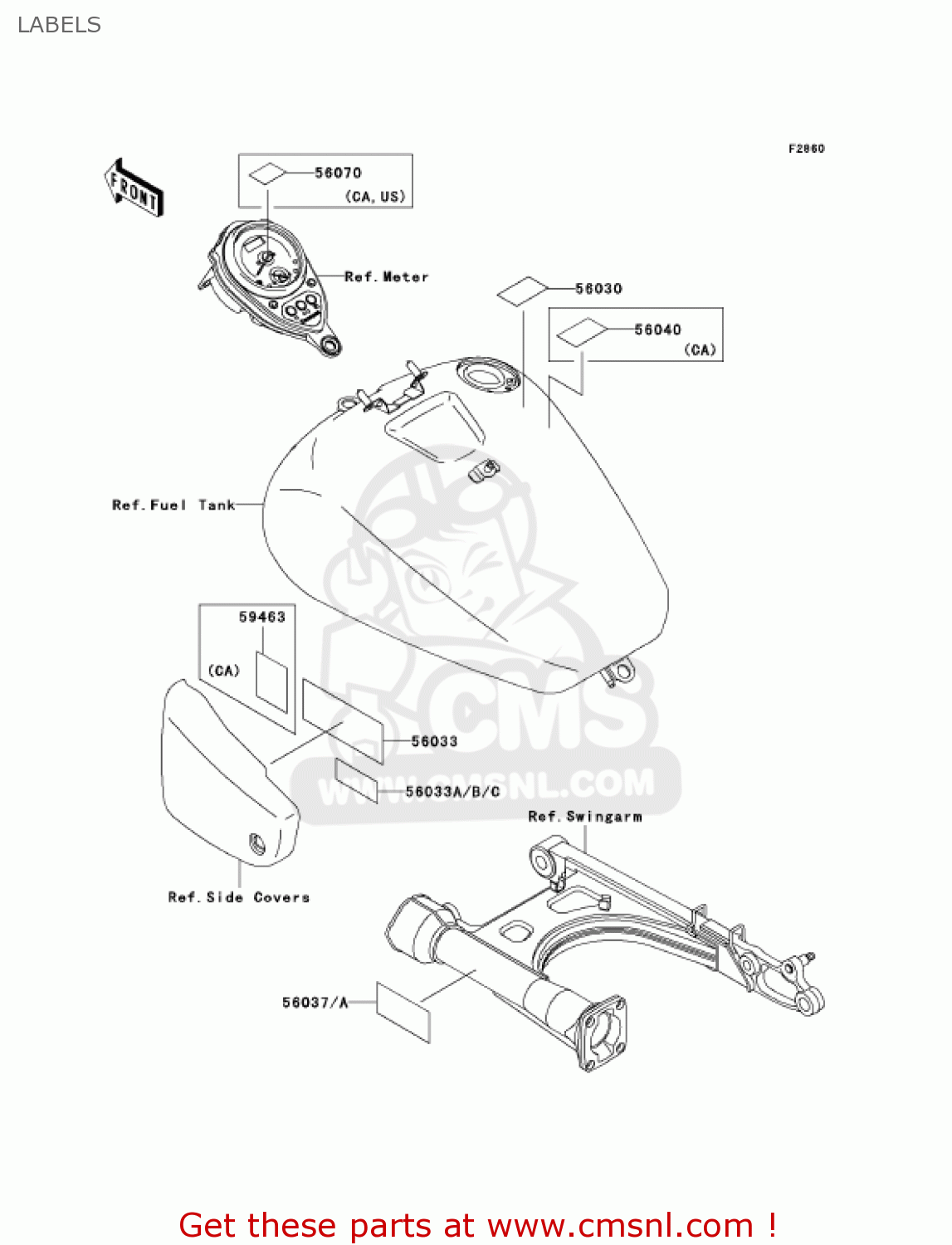 LABELS VN1500N3 VULCAN 1500 CLASSIC FI 2002 USA CALIFORNIA CANADA