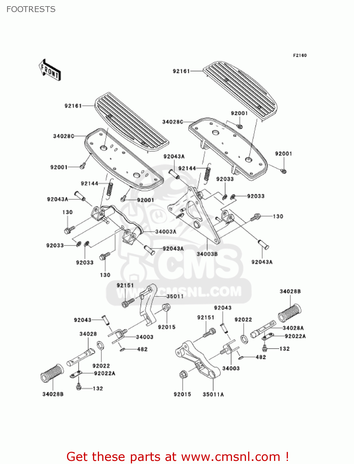 FOOTRESTS VN1500N3 VULCAN 1500 CLASSIC FI 2002 USA CALIFORNIA CANADA