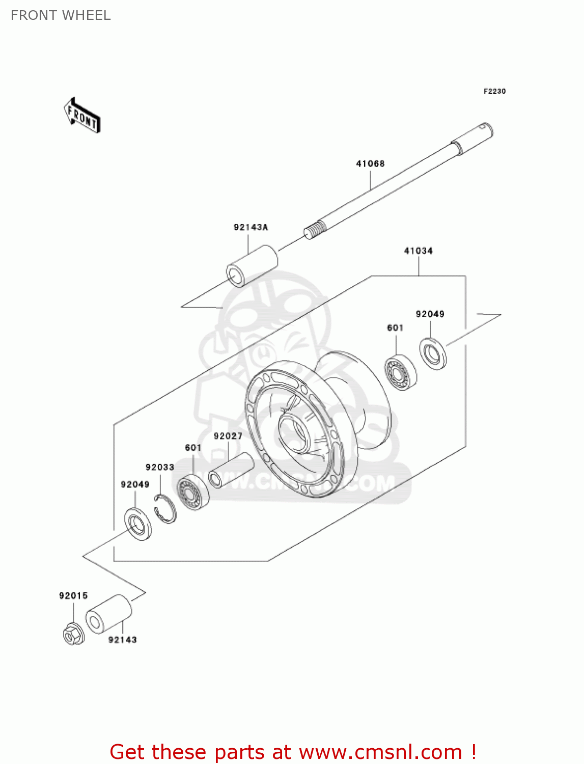 FRONT WHEEL VN1500N3 VULCAN 1500 CLASSIC FI 2002 USA CALIFORNIA CANADA