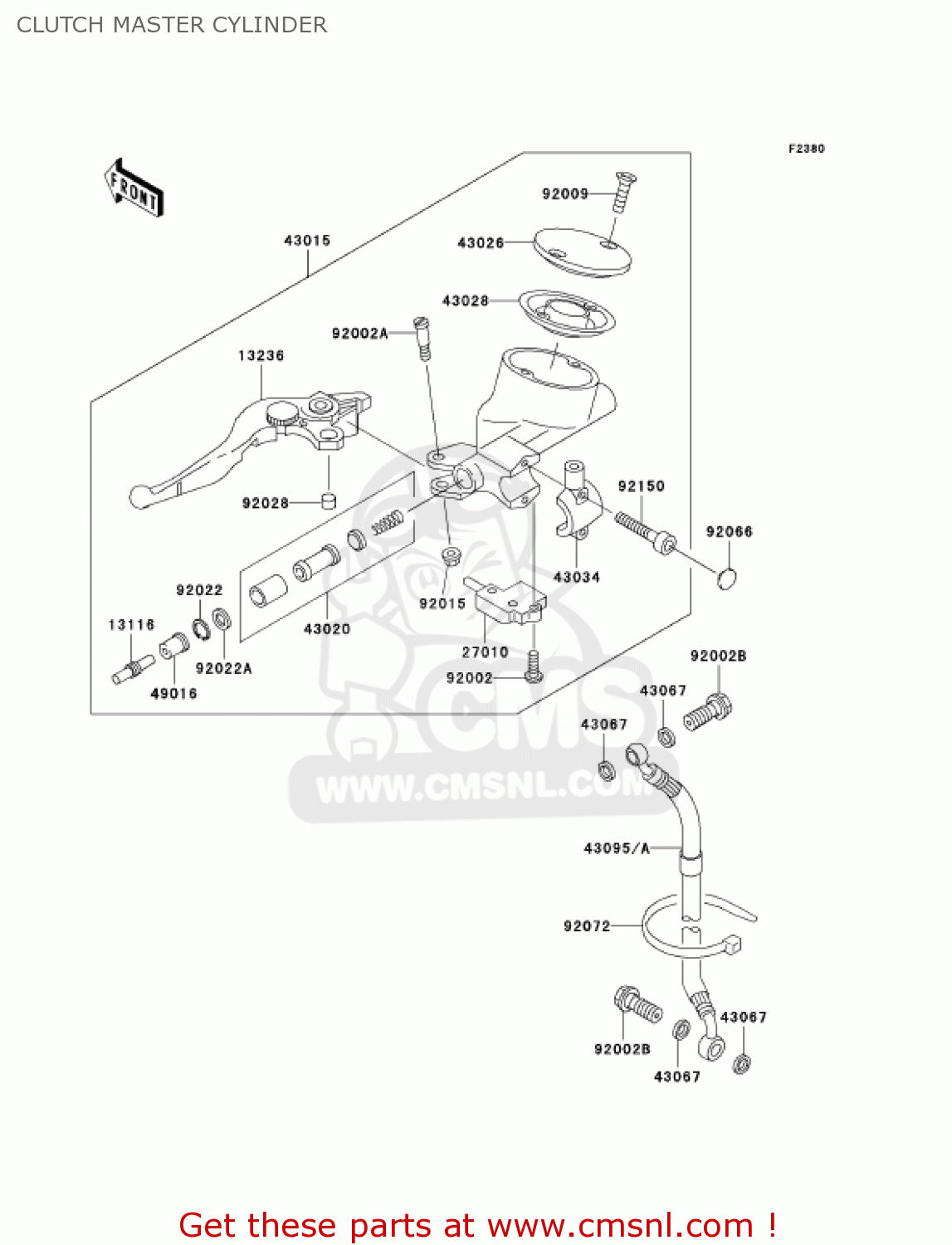 CLUTCH MASTER CYLINDER VN1500N3 VULCAN 1500 CLASSIC FI 2002 USA CALIFORNIA CANADA